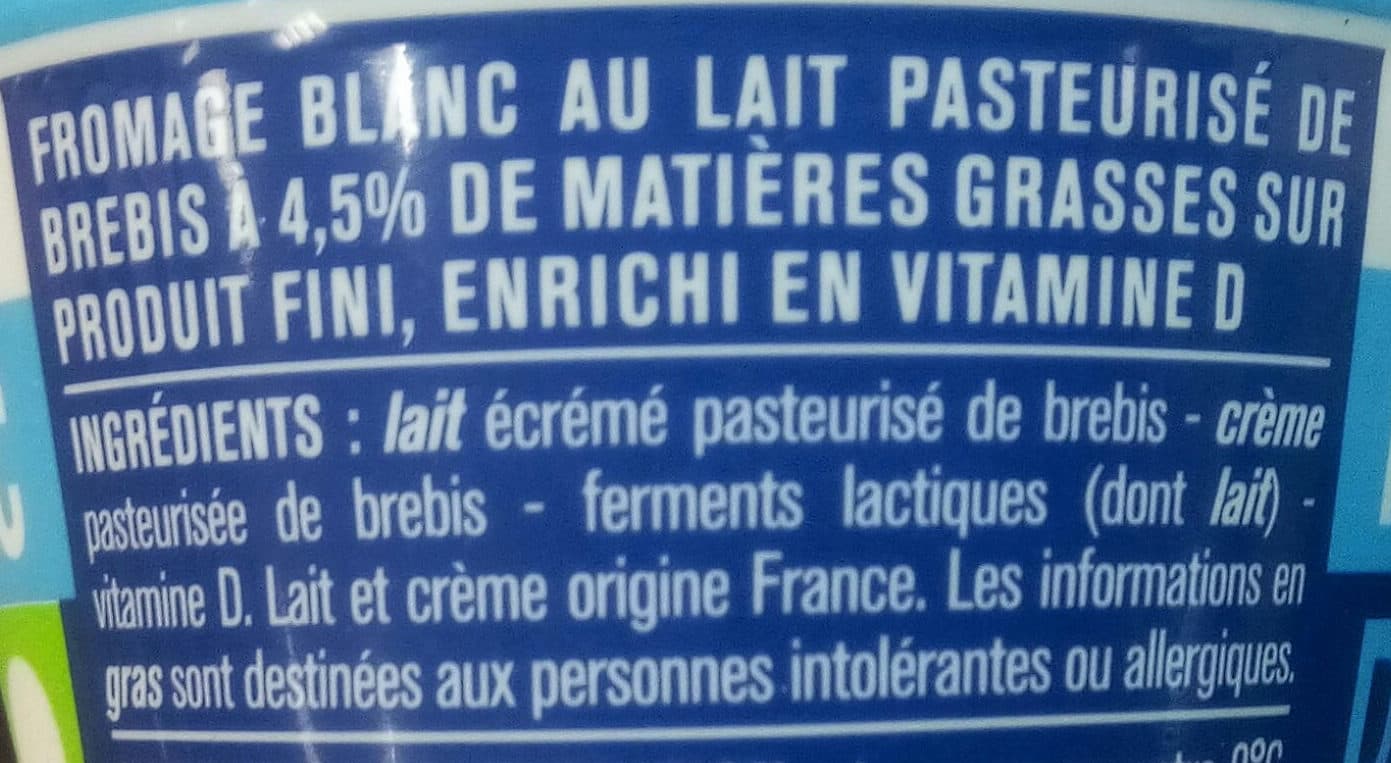 Monoprix Fromage blanc brebis packshot