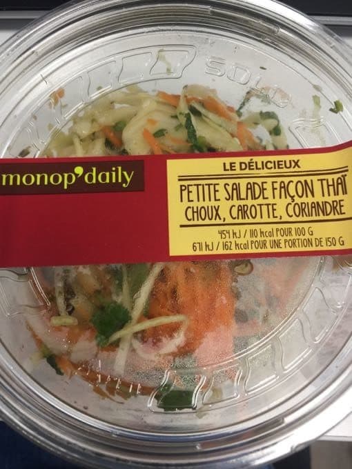 Dailymonop Salade chou carotte coriandre assaisonnée sauce aigre douce packshot