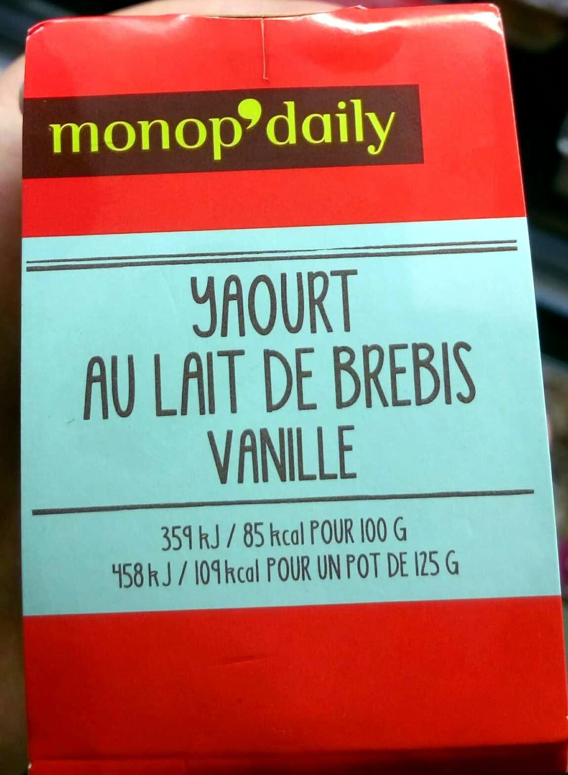 Monoprix Yaourt au lait de brebis vanille packshot