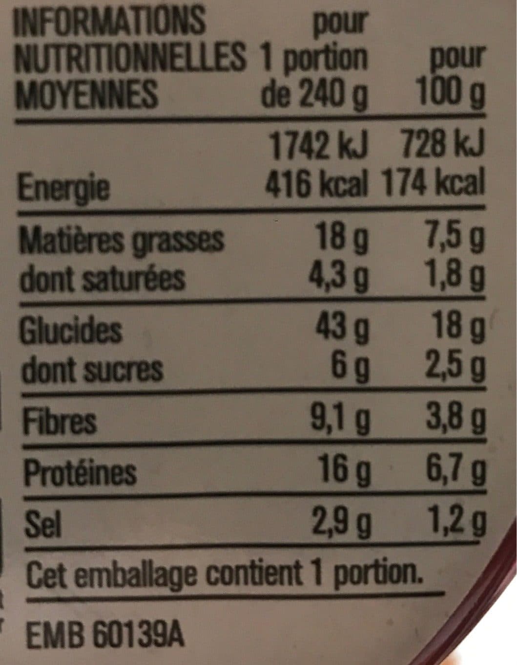 Monoprix La Salade Boulgour Lentilles Chèvre packshot