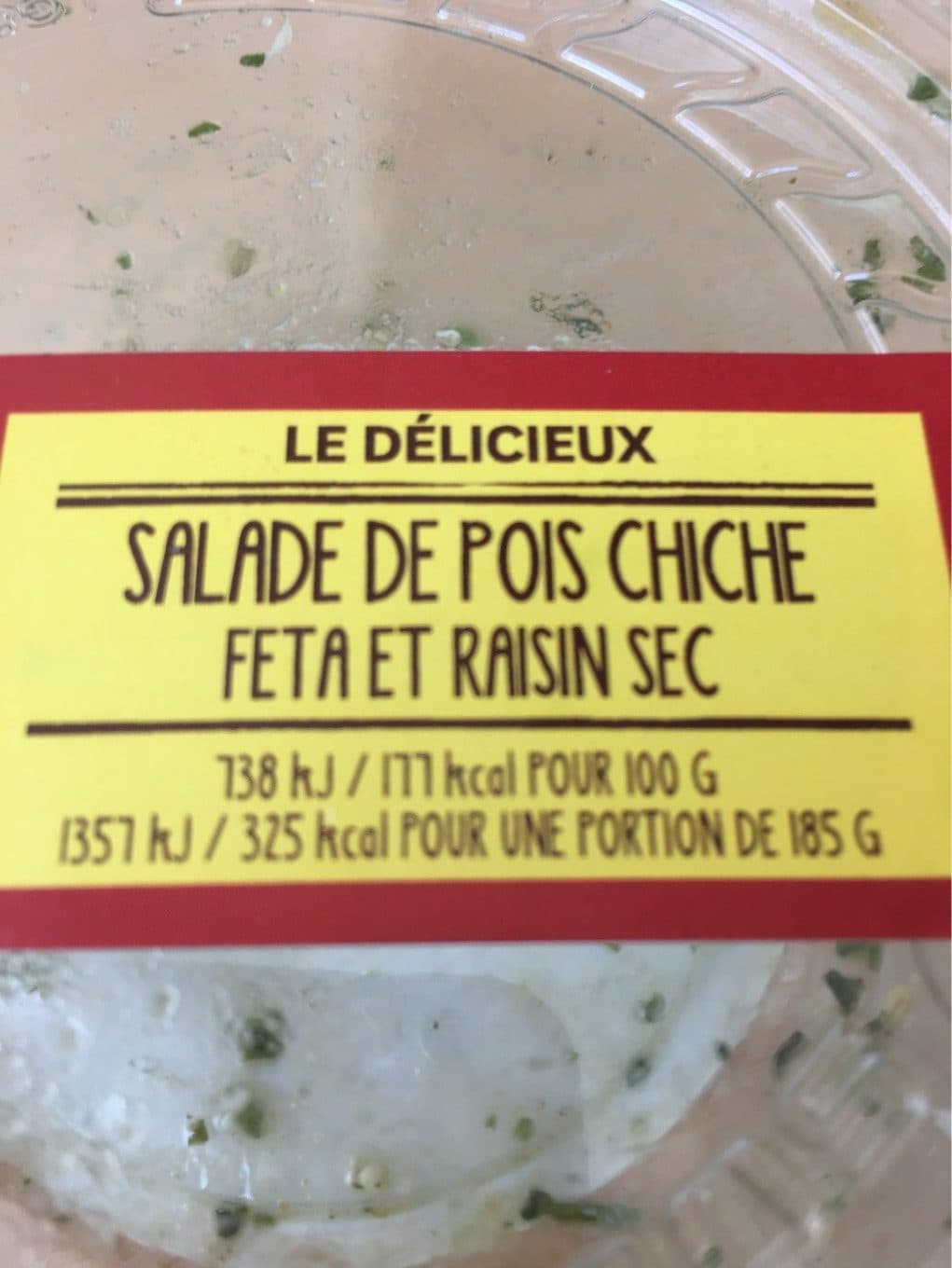 Monop Daily Salade de Pois Chiche, Feta et Raisins Secs packshot