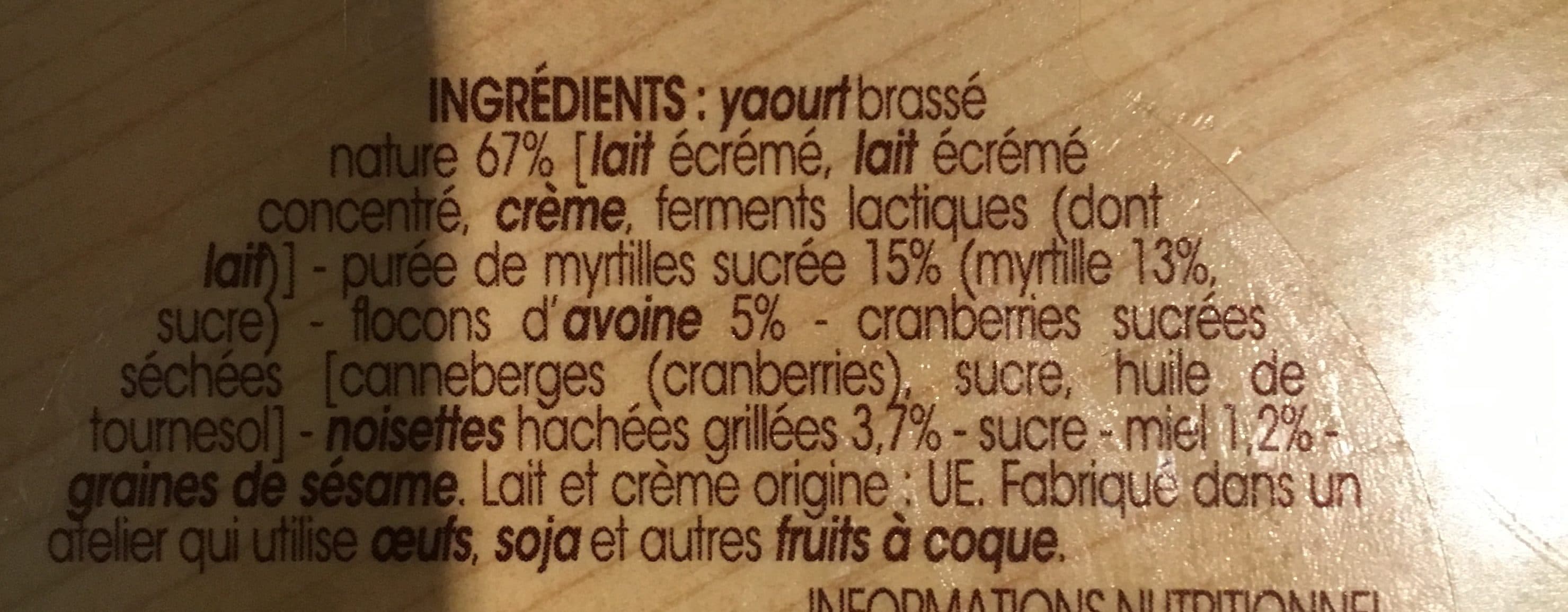 Monoprix Yaourt à la Grecque Myrtilles Granola packshot