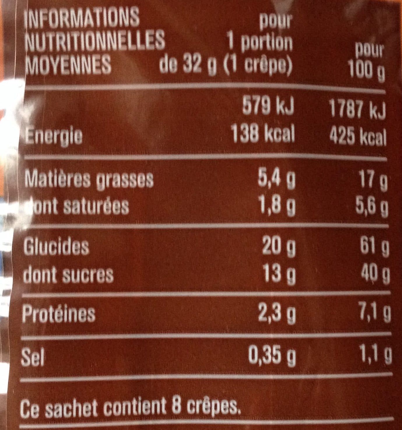 Monoprix 8 Crêpes Fourrage Chocolat Billes de Céréale packshot