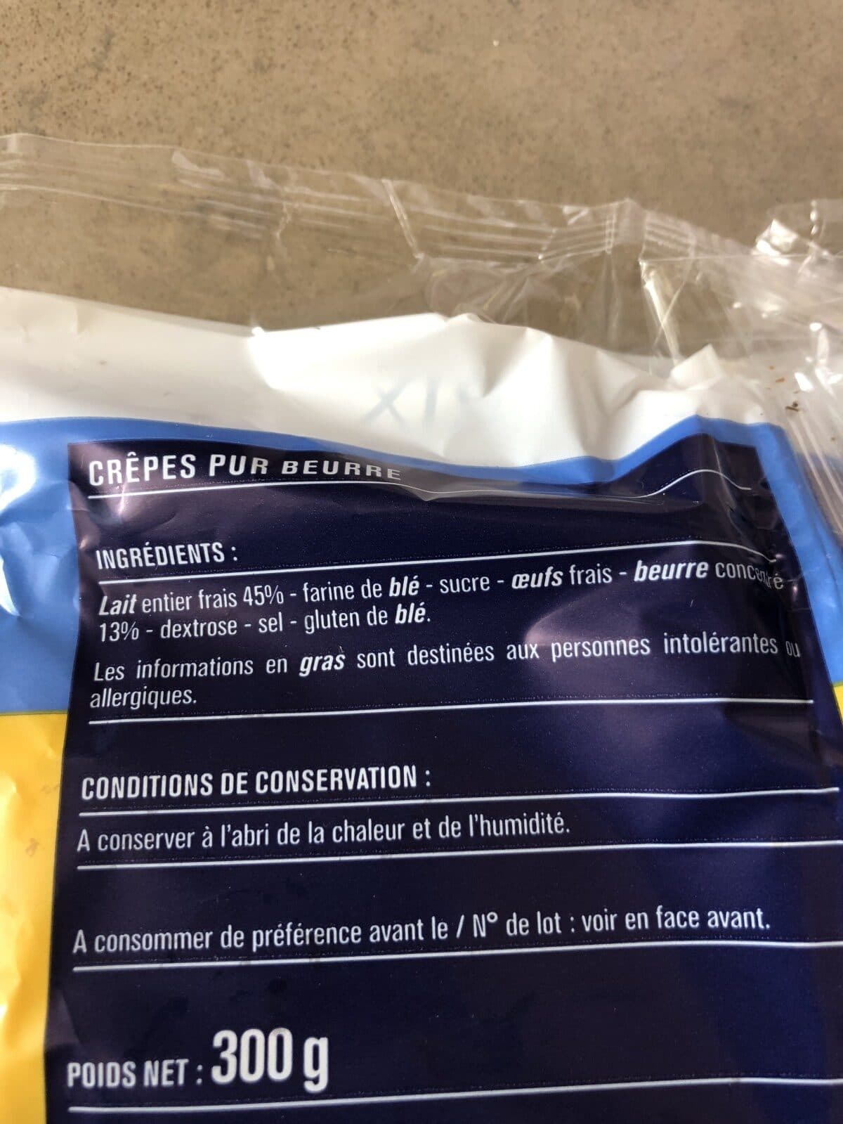 Monoprix Crêpes nature pur beurre au lait frais packshot