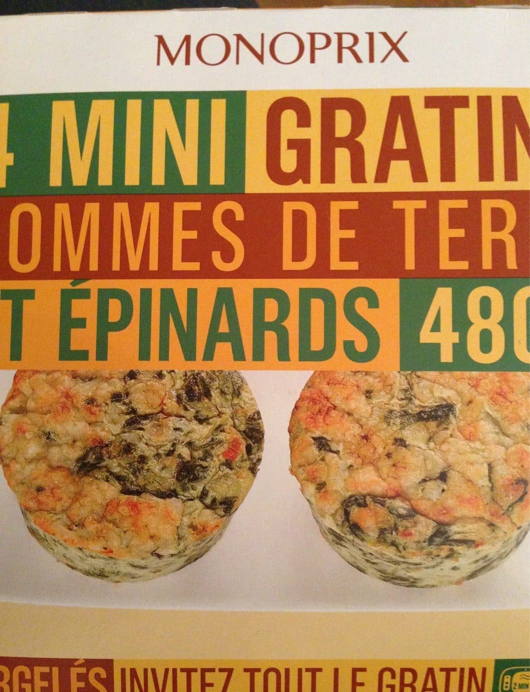Monoprix 4 MINI GRATINS POMMES DE TERRE ET EPINARDS packshot