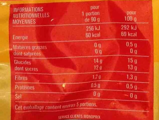Monoprix Mangue en morceaux packshot