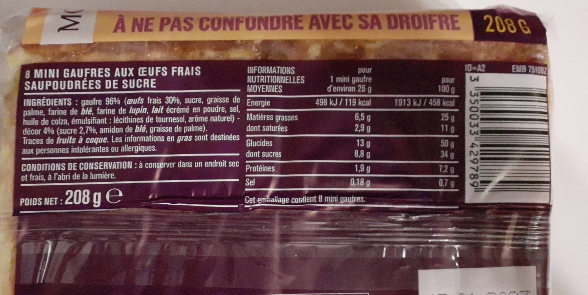 Monoprix 8 mini gaufres packshot