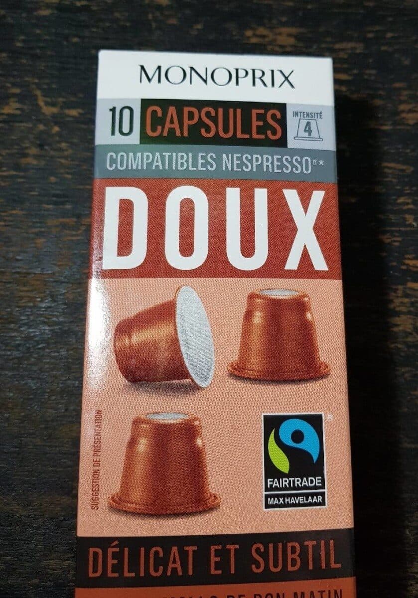 Monoprix Capsules de café doux délicat et subtil packshot