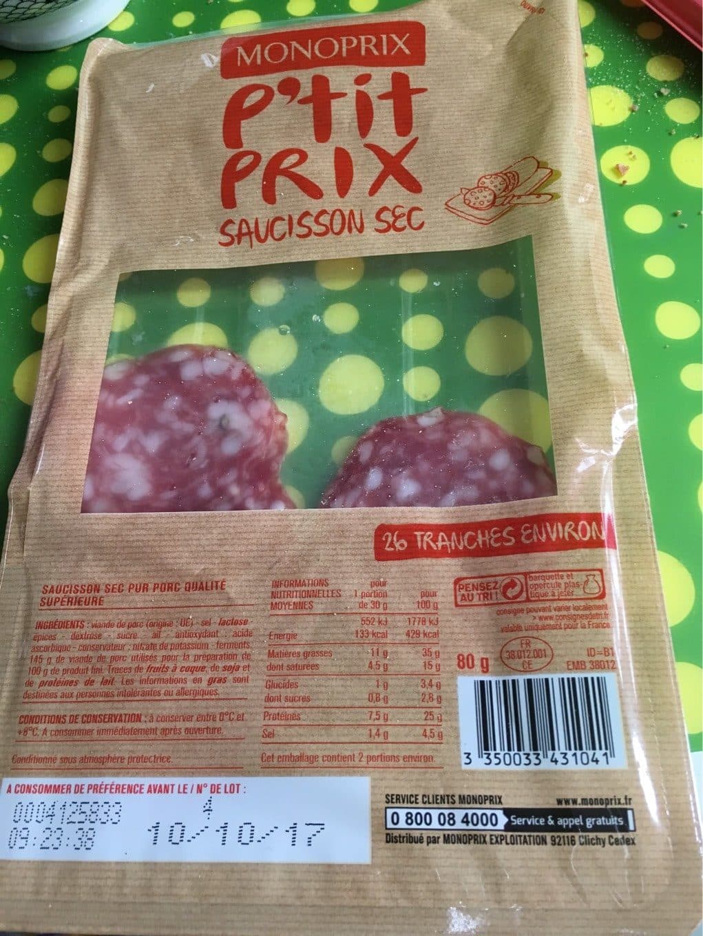 Monoprix P'tit prix - Saucisson sec packshot