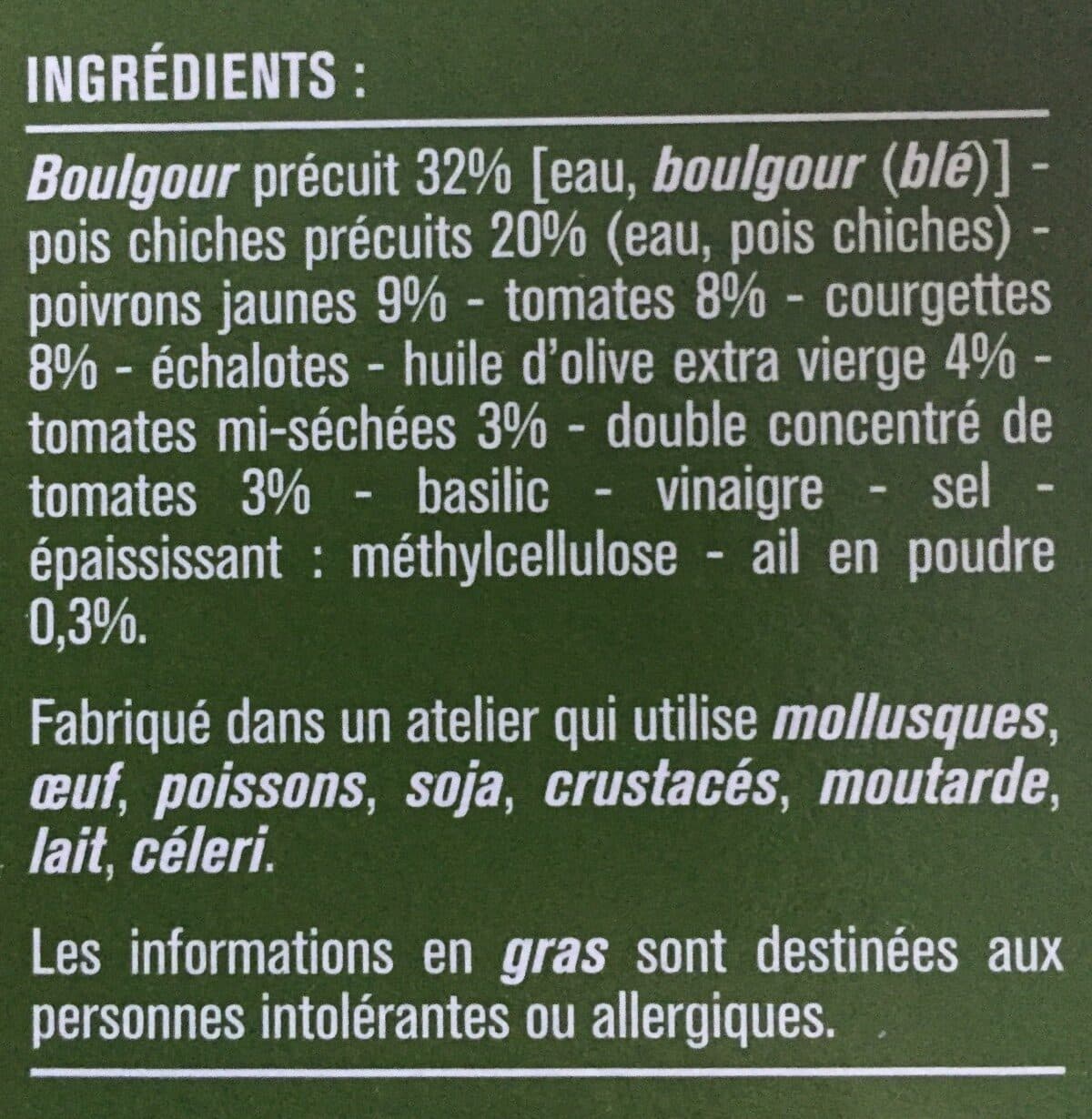 Monoprix Galette provençal boulgour pois chiches packshot