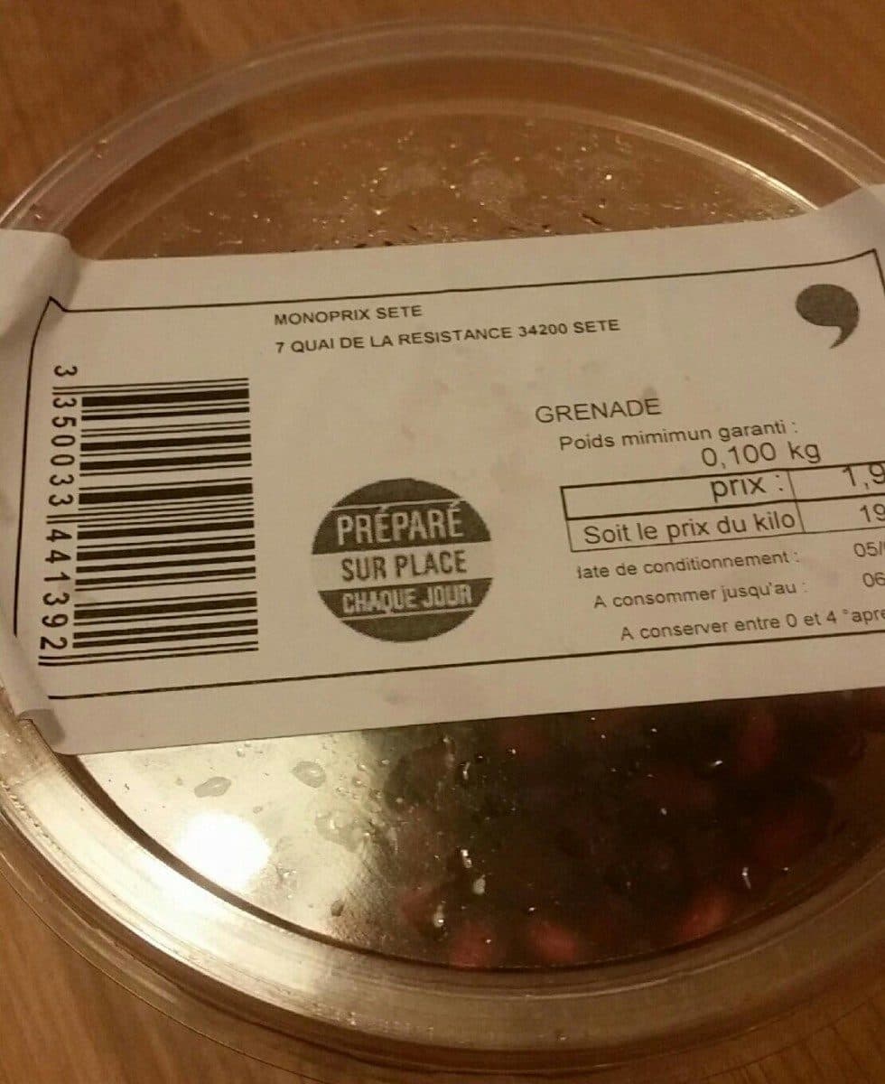 Monoprix Grenade packshot