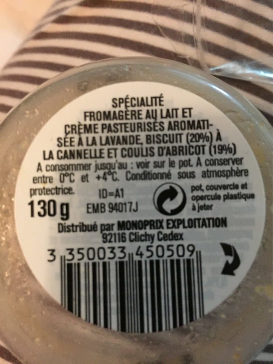 Monoprix Cheesecake Abricot note de lavande packshot