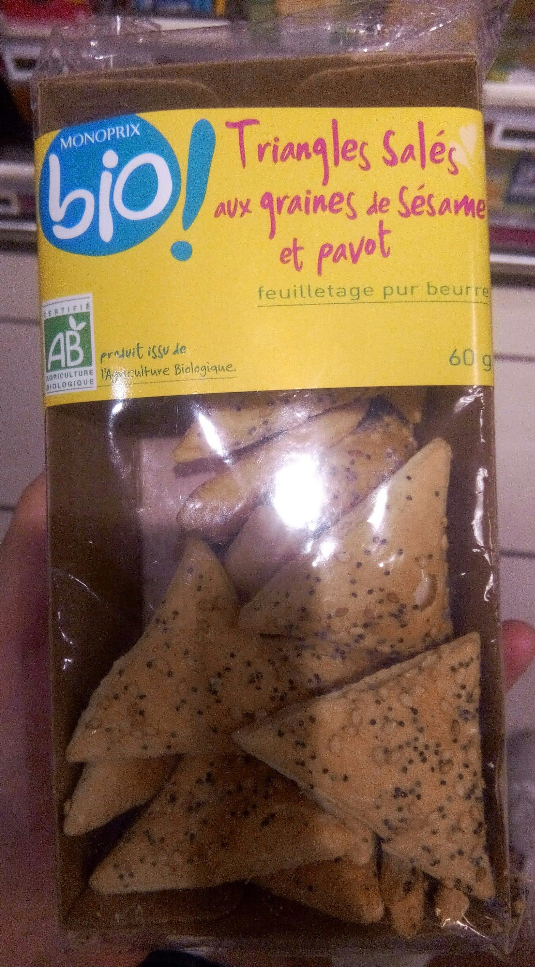 Monoprix Triangles Salés aux Graines de Sésame et de Pavot packshot