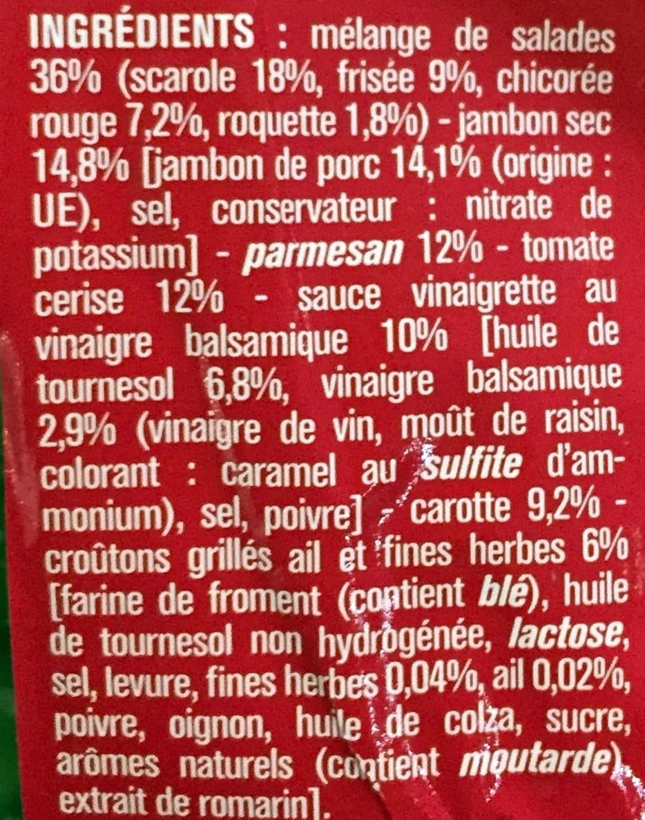 Monoprix Salade jambon sec parmesan croûtons packshot
