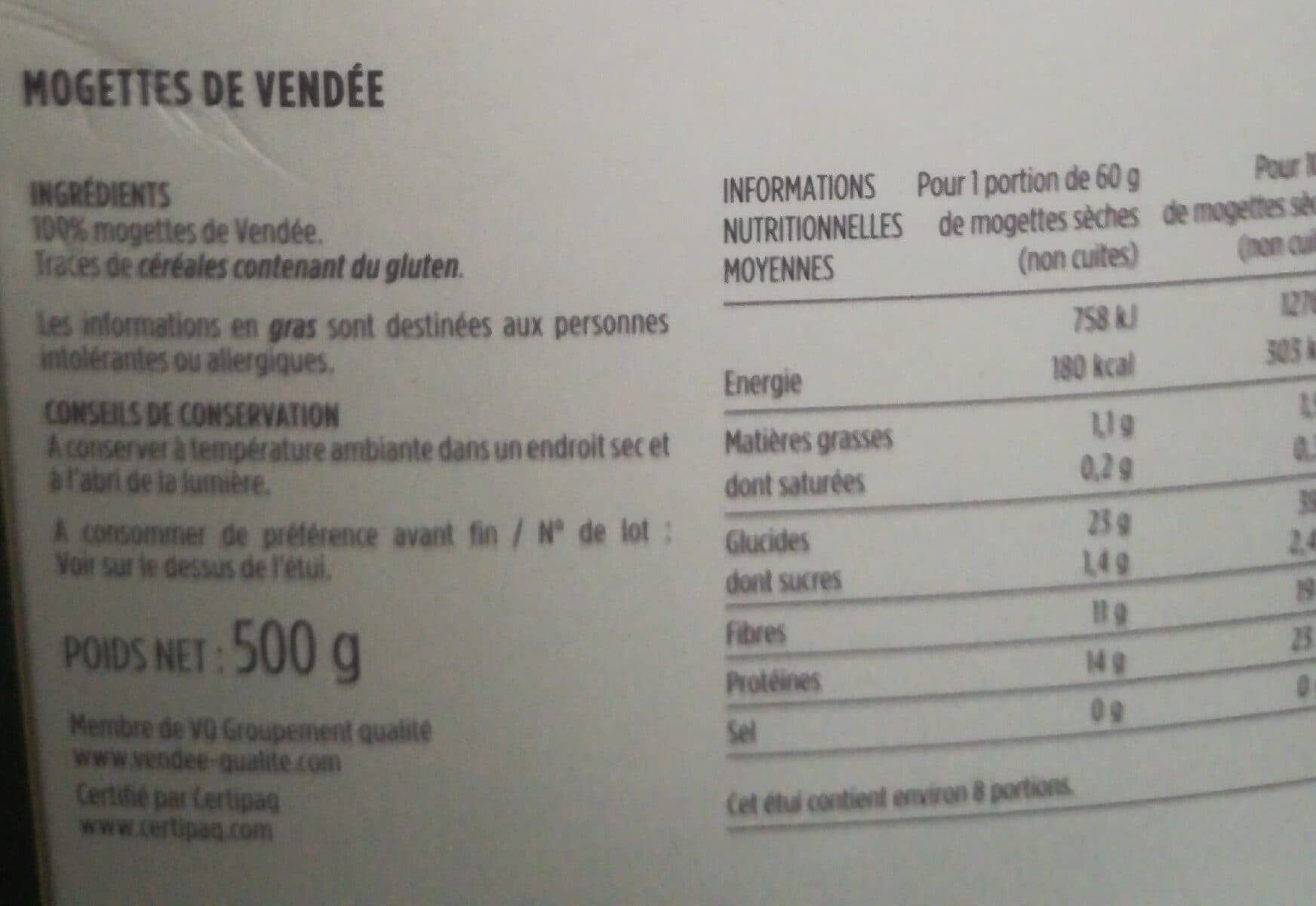 Monoprix Gourmet Mogettes de vendée packshot