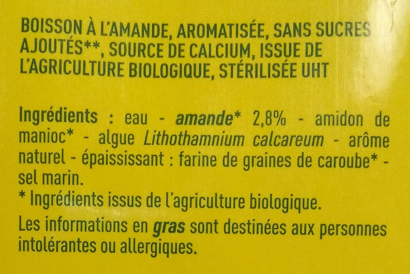 MONOPRIX Lait d'amandes sans sucres packshot