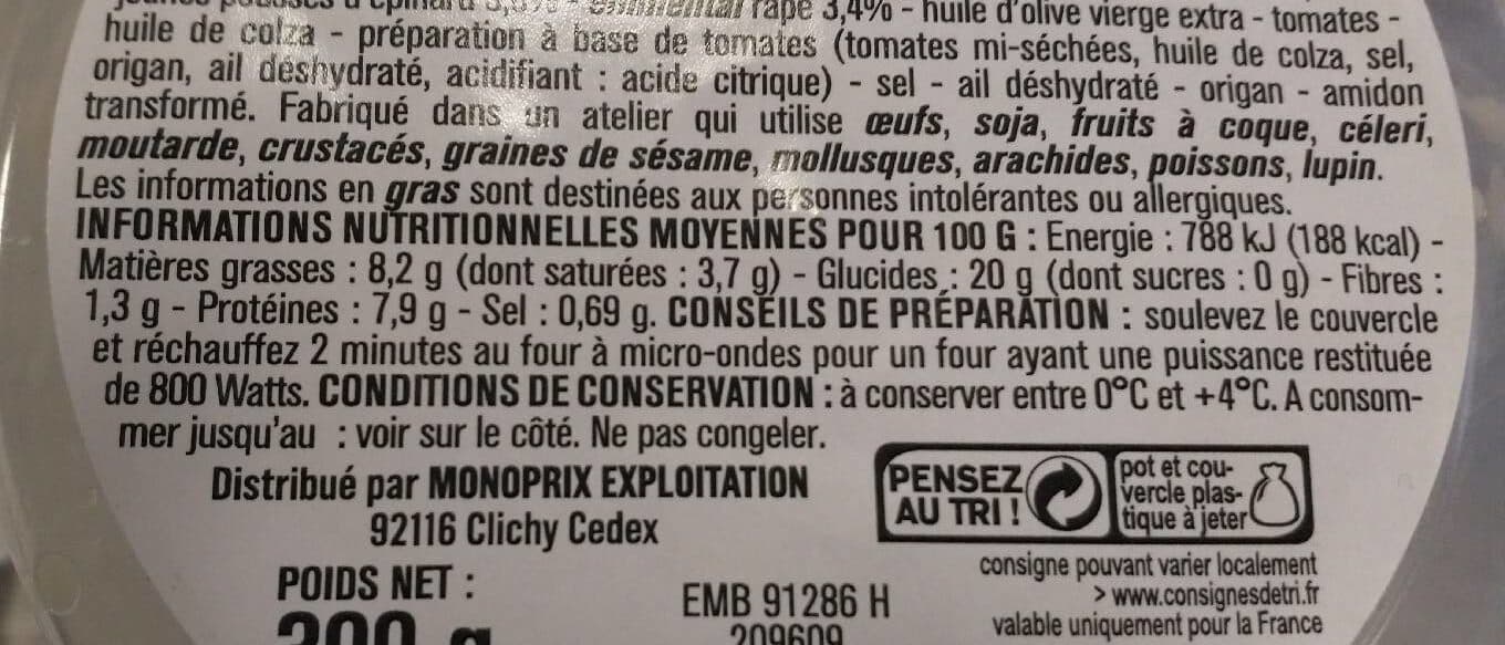 Monoprix Gnocchetti 3 Fromages, pousses d'épinards packshot