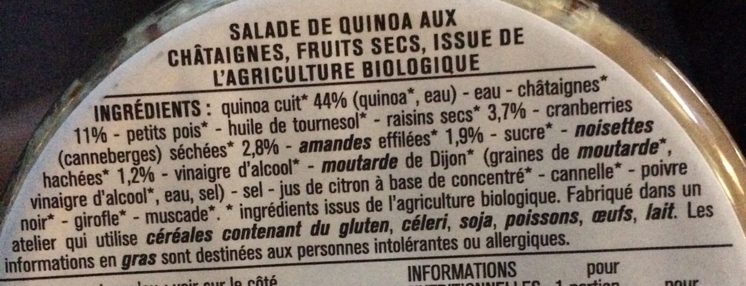 Monoprix La salade bio Quinoa Fruits secs packshot