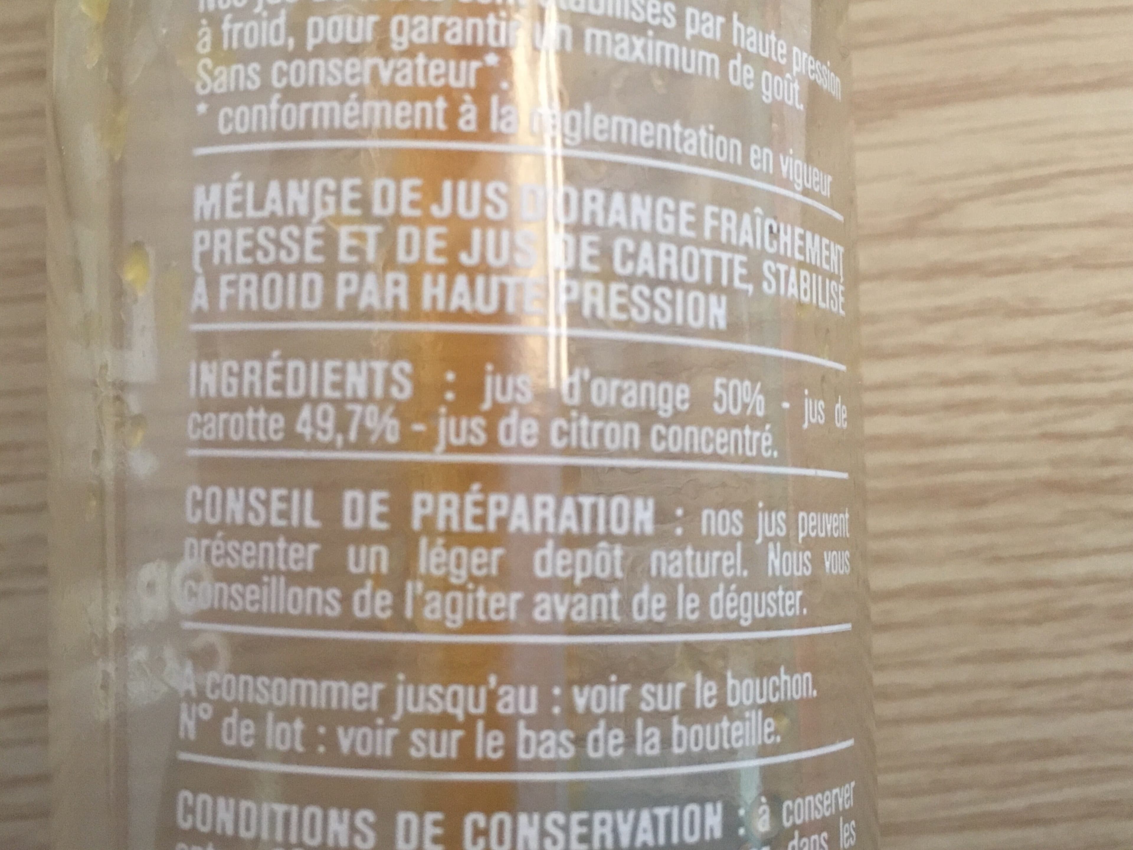 Monoprix Le jus orange carotte packshot