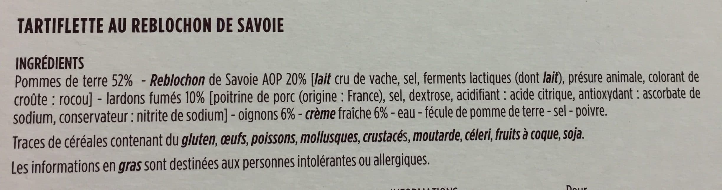 Monoprix Tartiflette au Reblochon de Savoie packshot