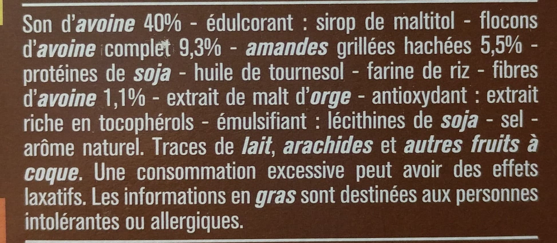 Monoprix Barres au son d'avoine packshot