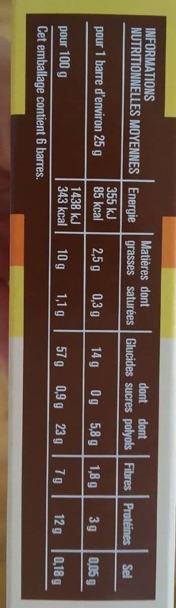 Monoprix Barres au son d'avoine packshot