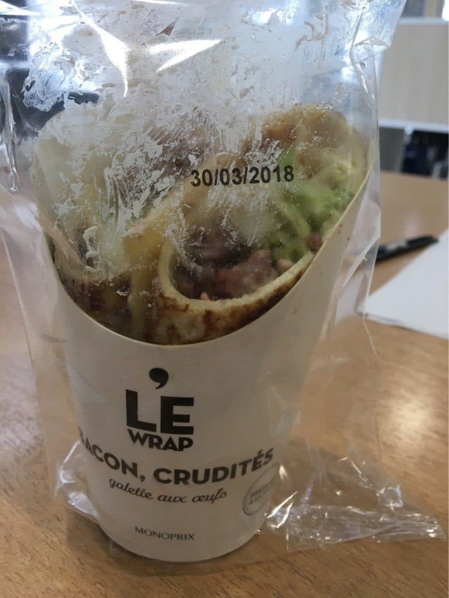 Monoprix Le wrap Bacon, crudités packshot
