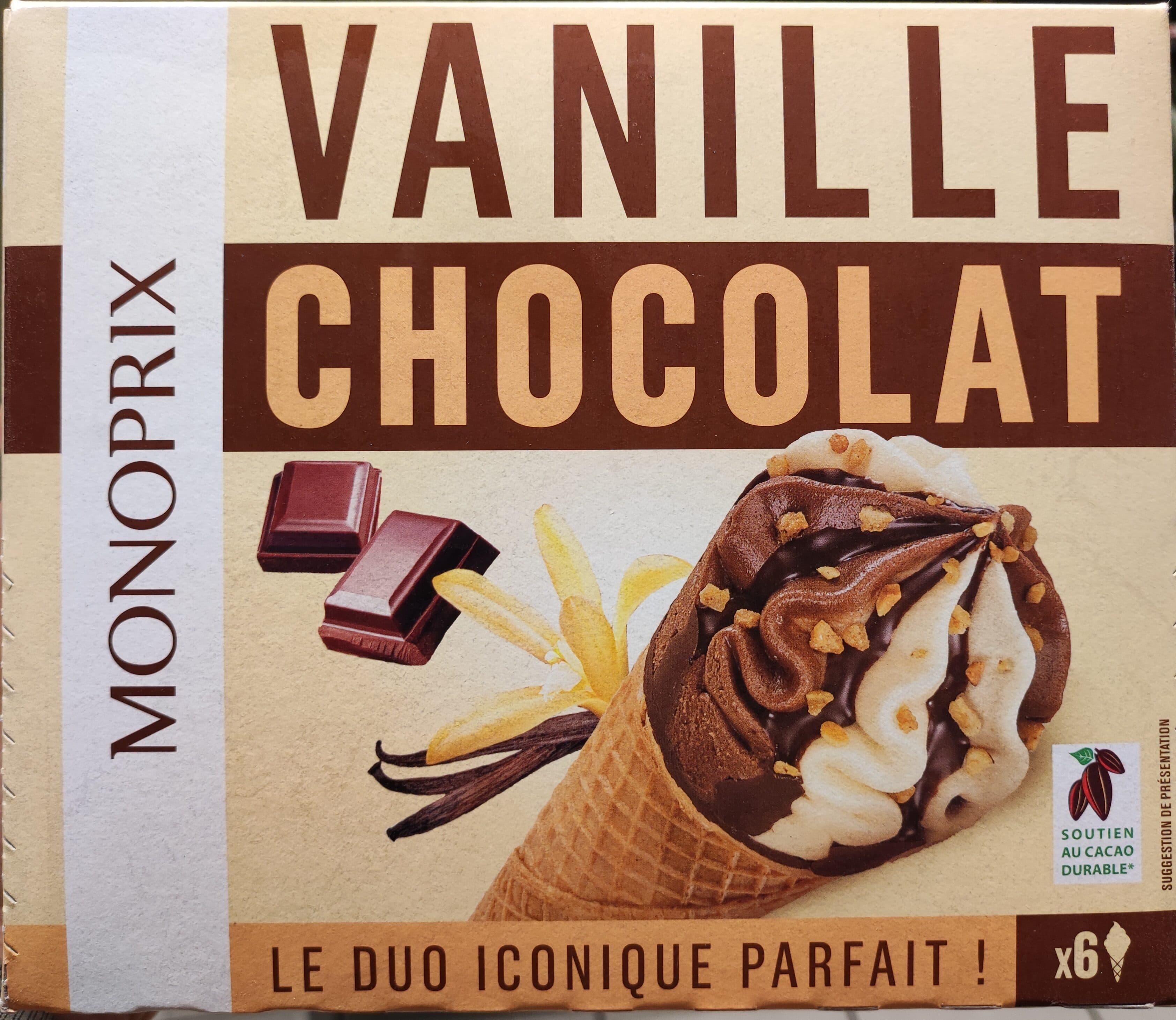 Monoprix Cornets Vanille Chocolat packshot