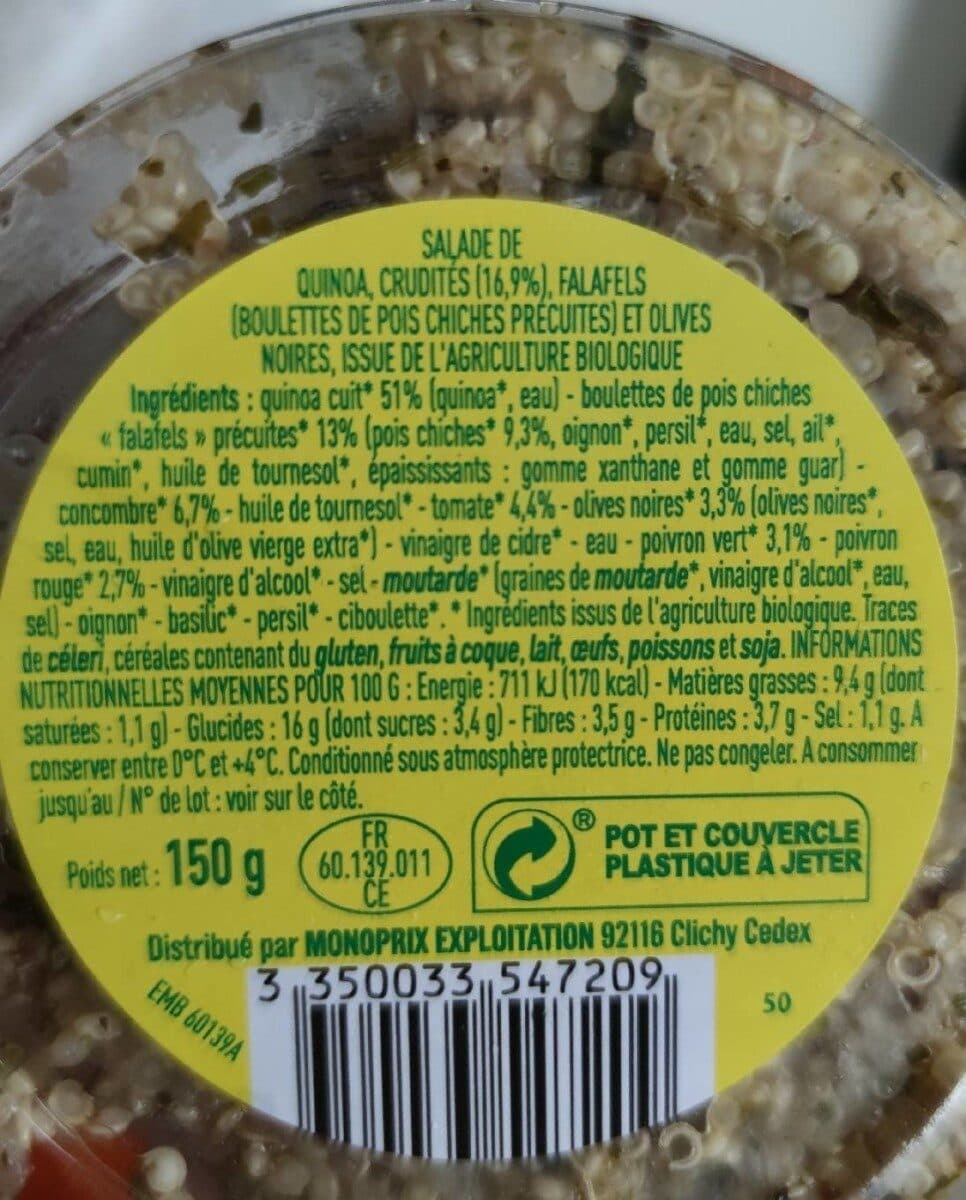 Monoprix Salade quinoa olives falafels packshot