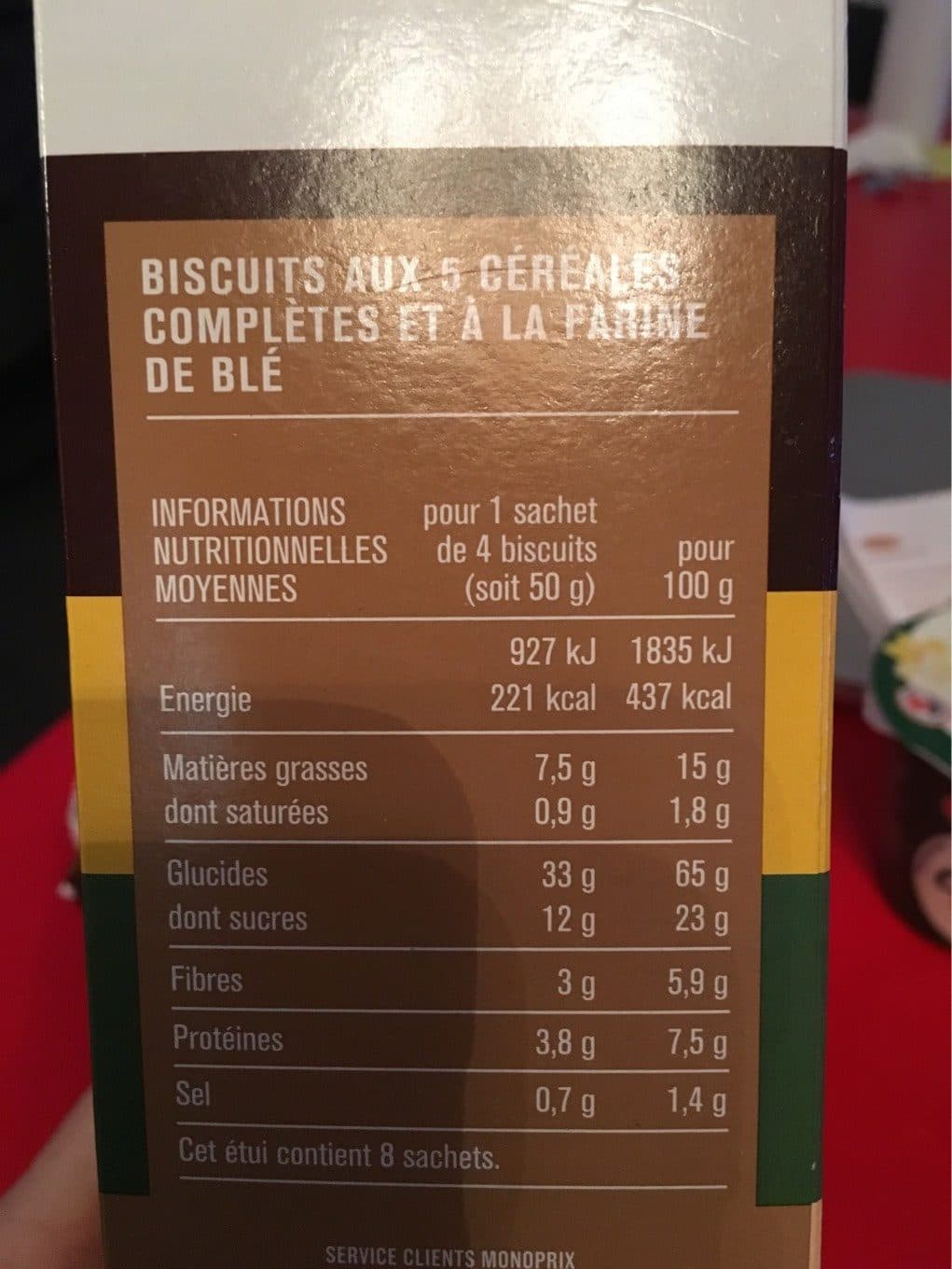 Monoprix Biscuits petit dejeuner 5 cereales completes packshot