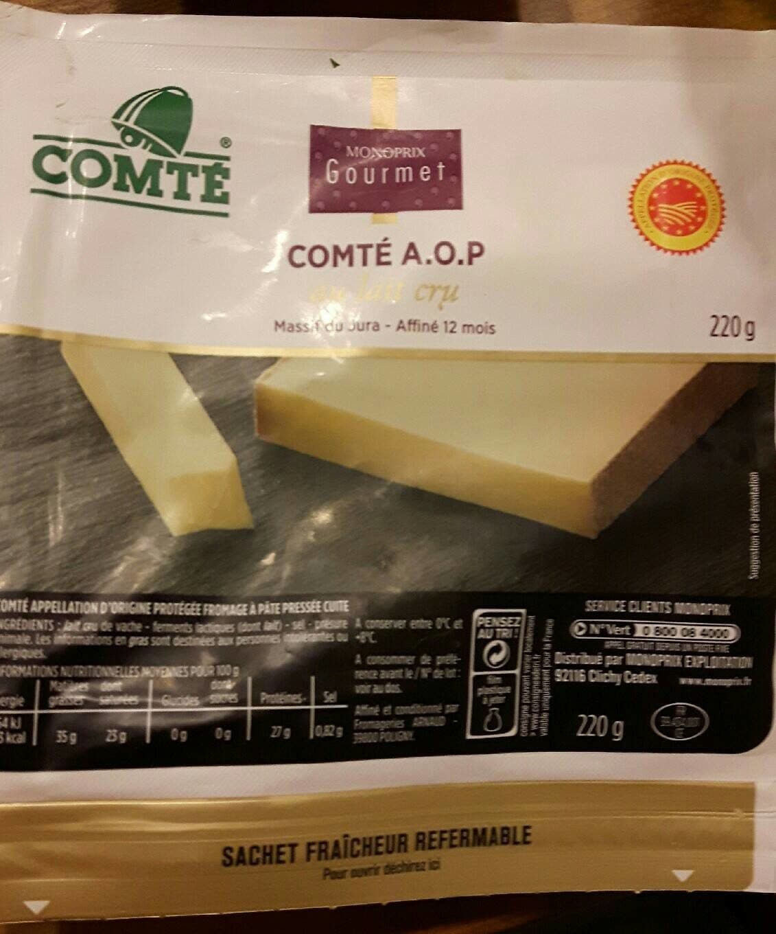 Monoprix Gourmet Comté AOP au lait cru packshot
