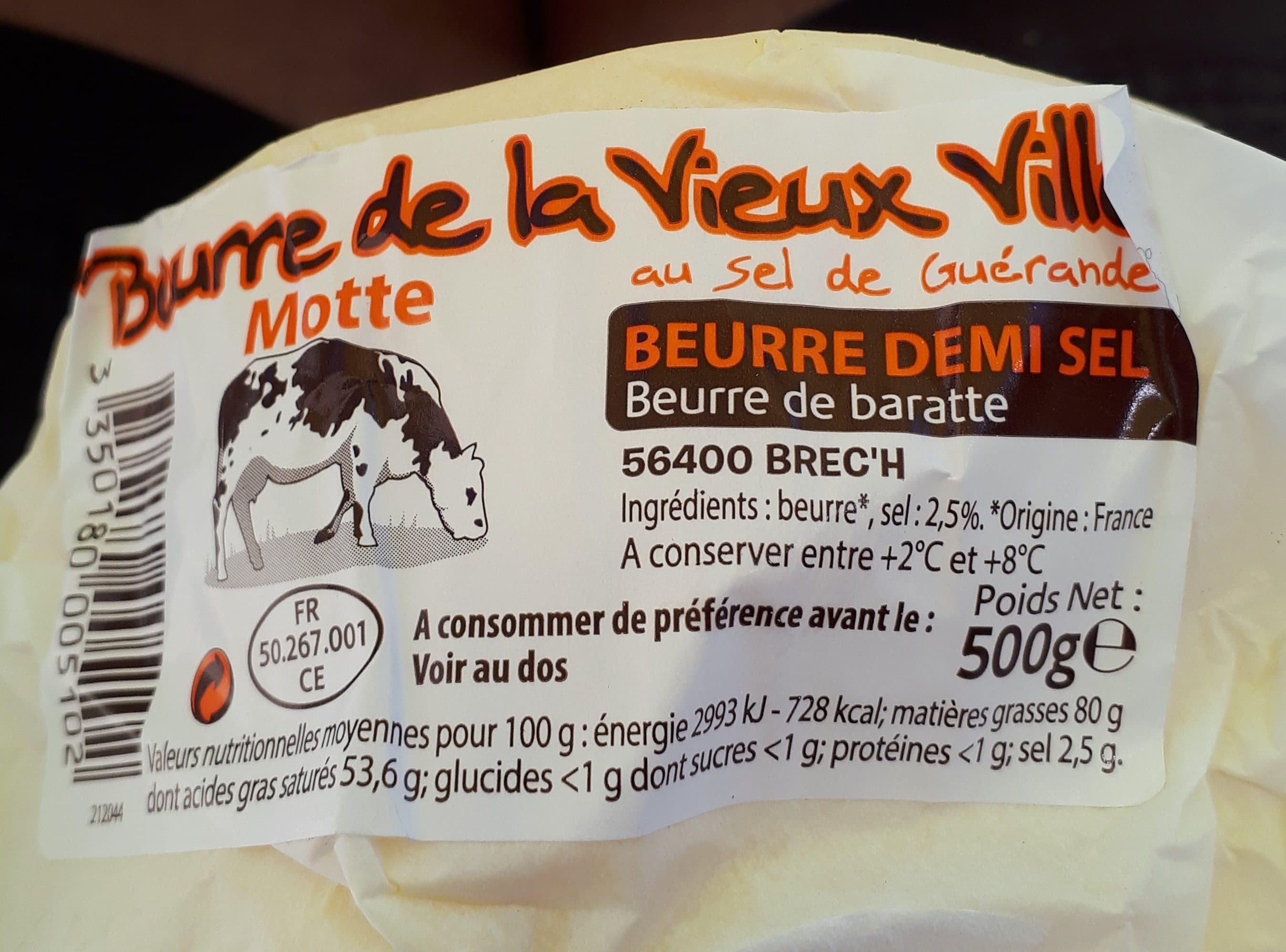 Open Food Facts Beurre demi sel au sel de Guerande La Vieux Ville packshot