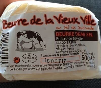 Beurre De La Vieux Ville Beurre de baratte demi sel packshot