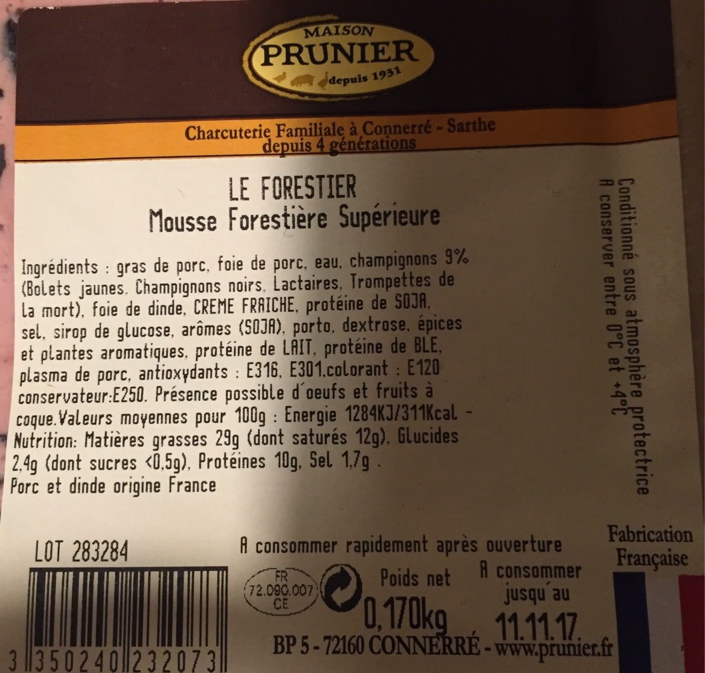 Maison Prunier Forestier tranche packshot