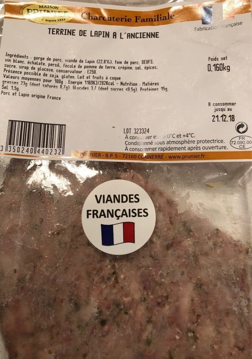 Prunier Terrine de lapin a l'ancienne packshot