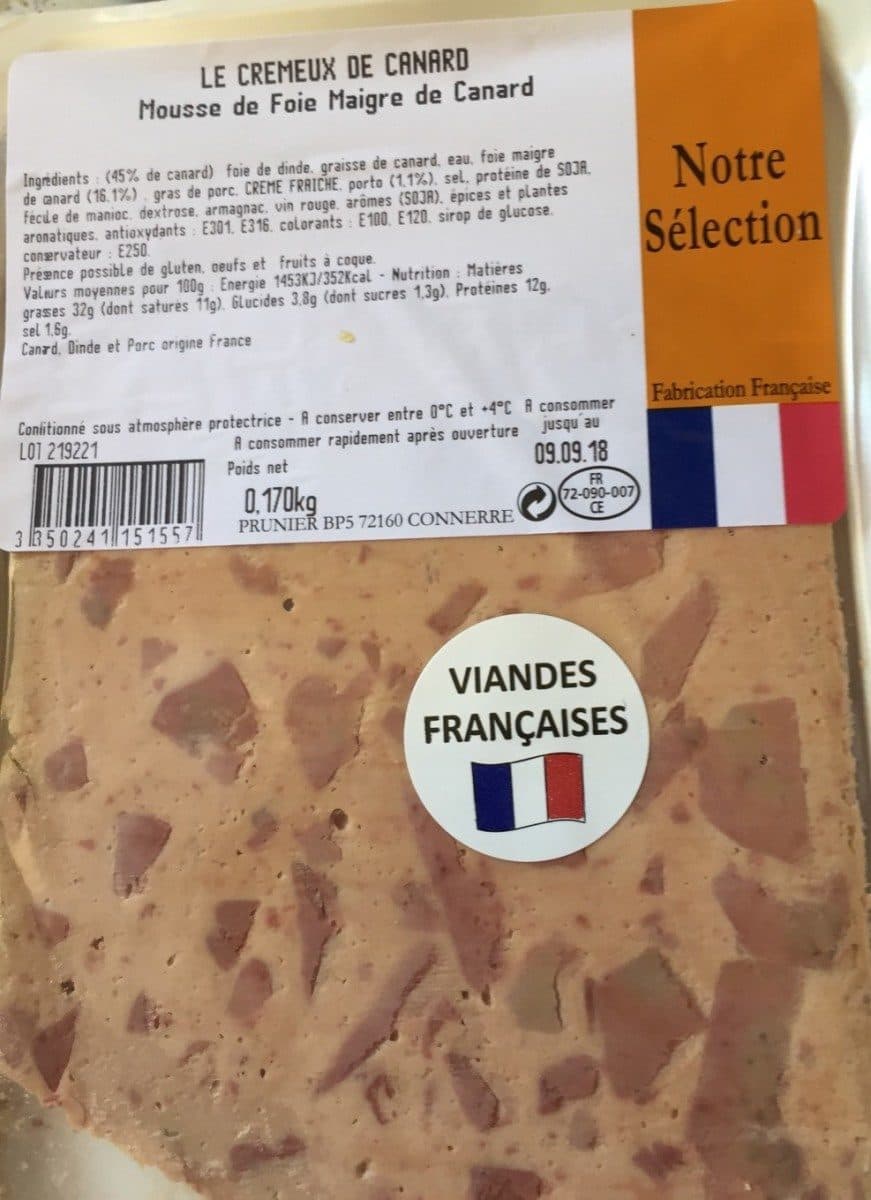Prunier Cremeux de canard packshot