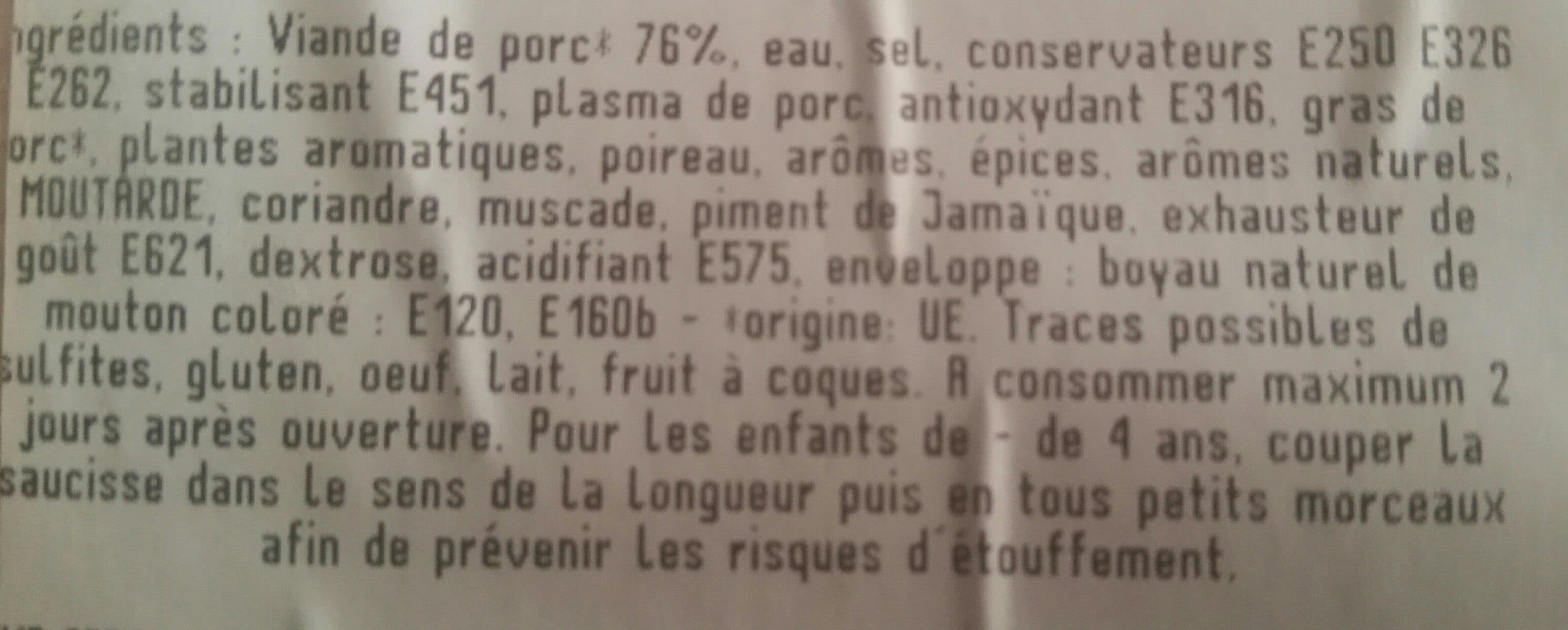 Open Food Facts Saucisse de Strasbourg - boyau naturel packshot