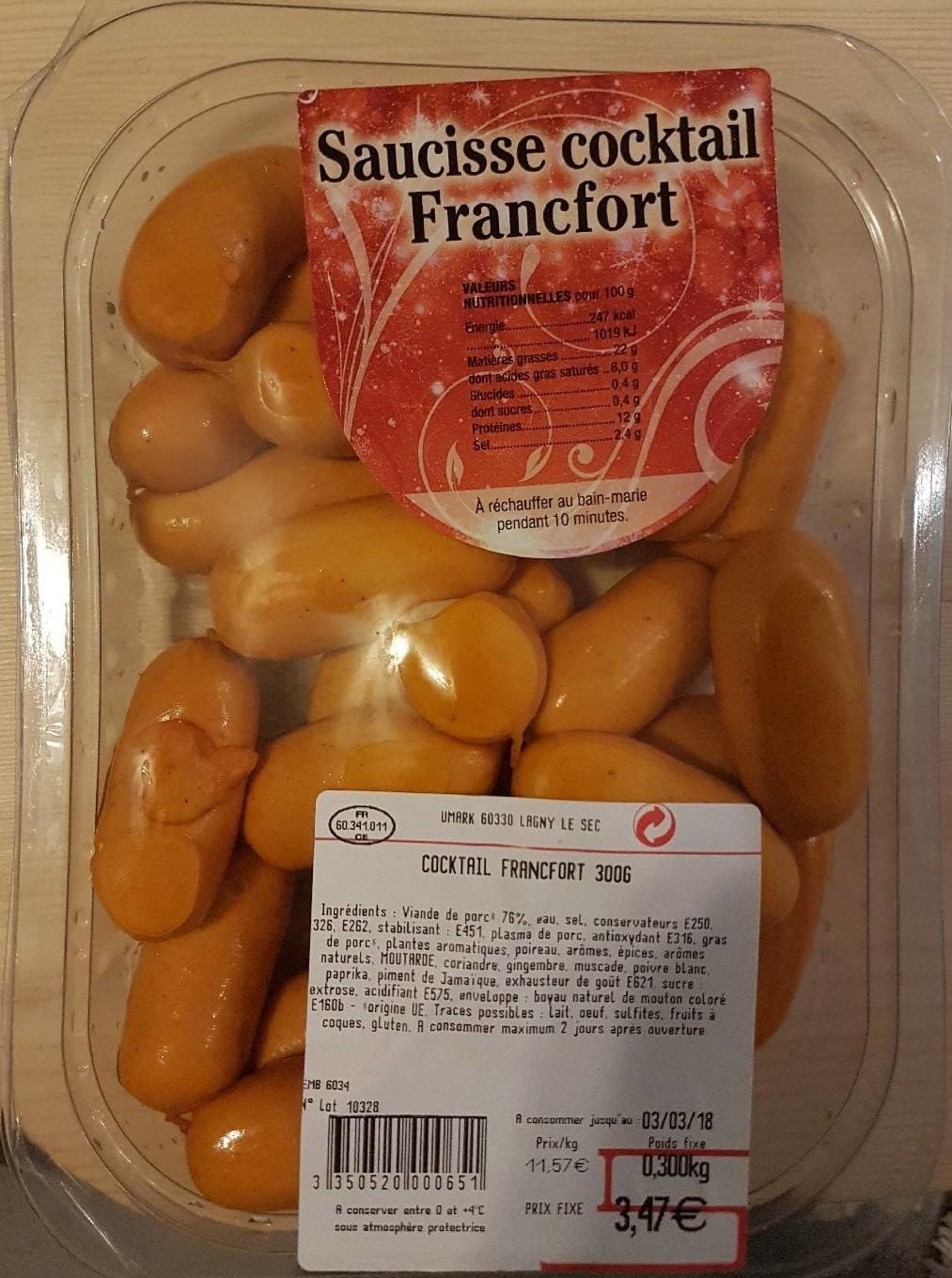 Umark Saucisse Cocktail Francfort packshot