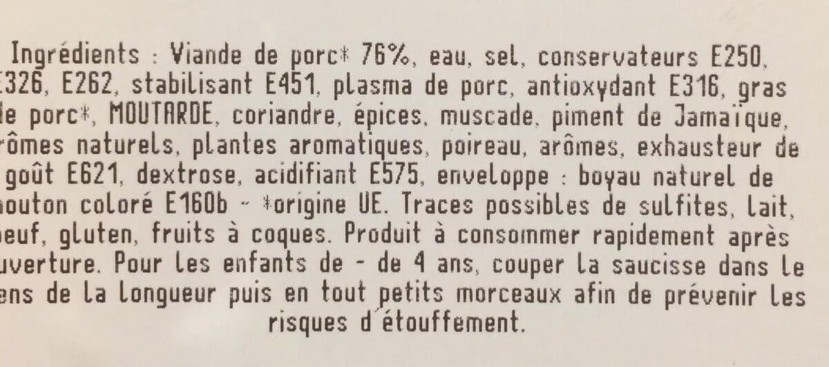 Open Food Facts Saucisse de Francfort packshot