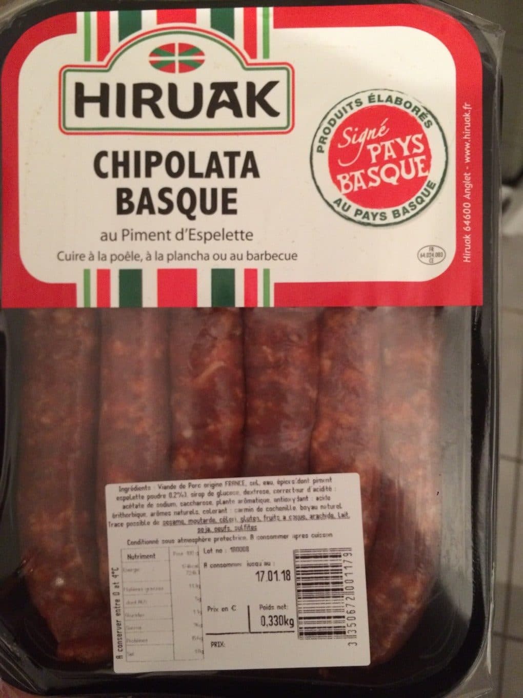 Hiruak Chipolata basque packshot