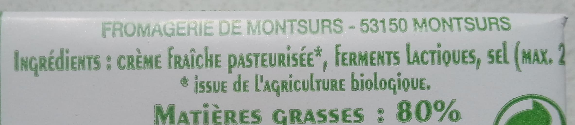Le Montsûrais Beurre à la baratte Demi-Sel Bio (80 % MG) packshot