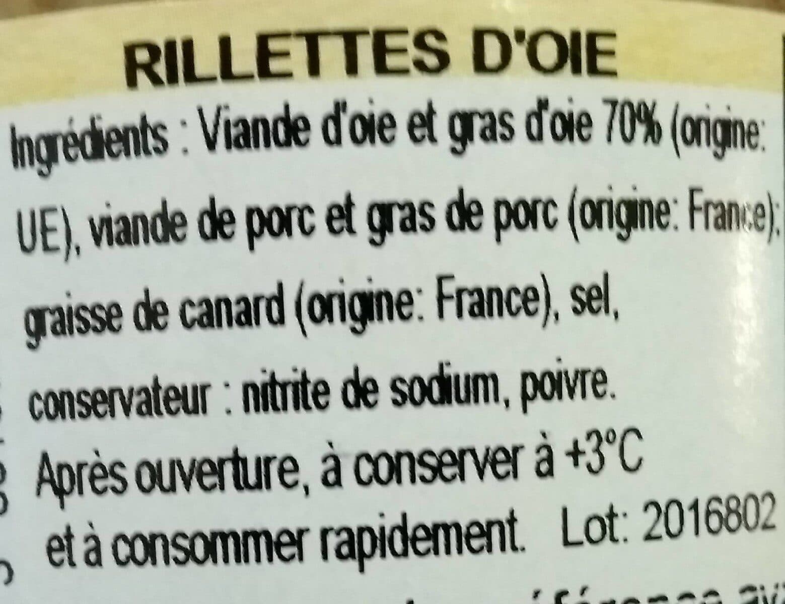 Open Food Facts Rillettes d'oie packshot