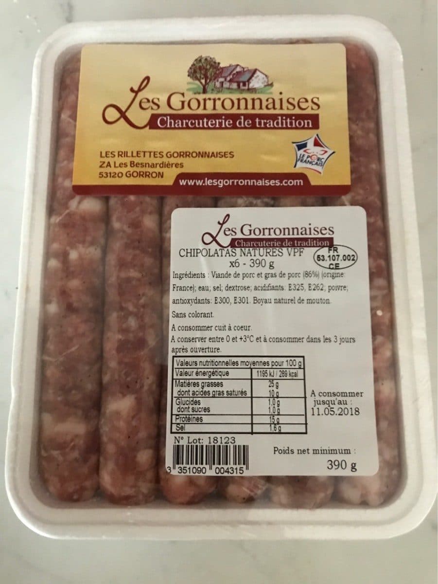 Open Food Facts Chipolatas natures packshot