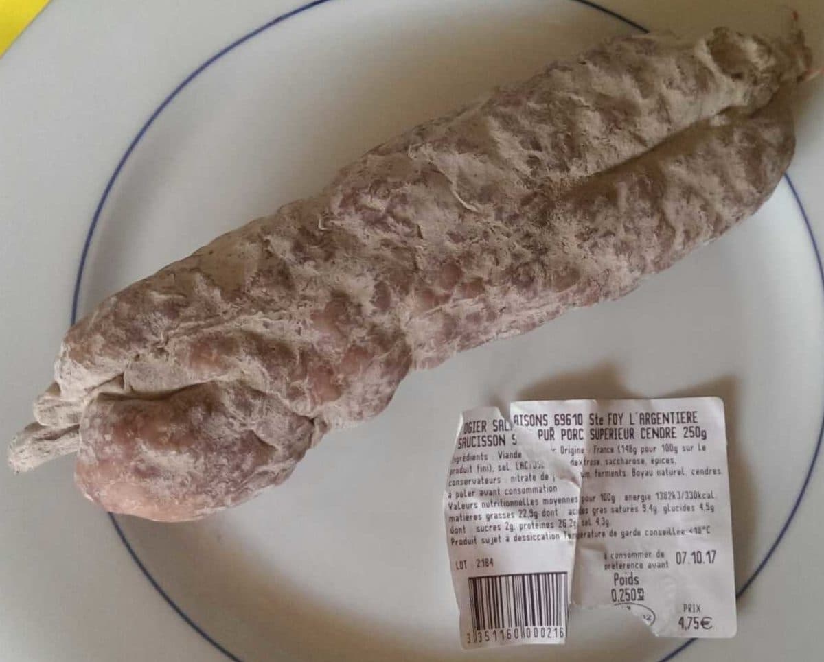 Ogier Salaisons Saucisson sec pur porc supérieur cendre packshot