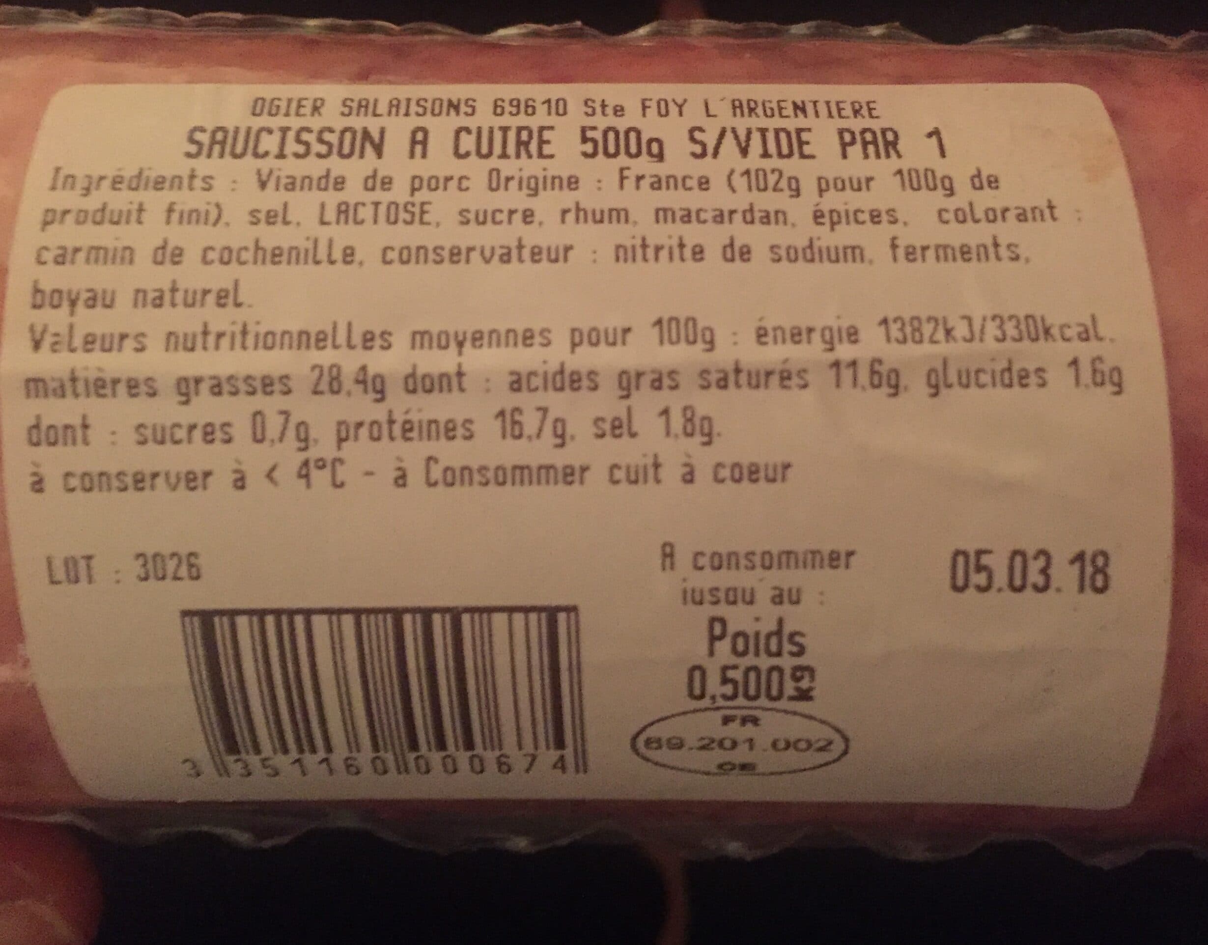 Michel Ogier Saucisson a cuire packshot