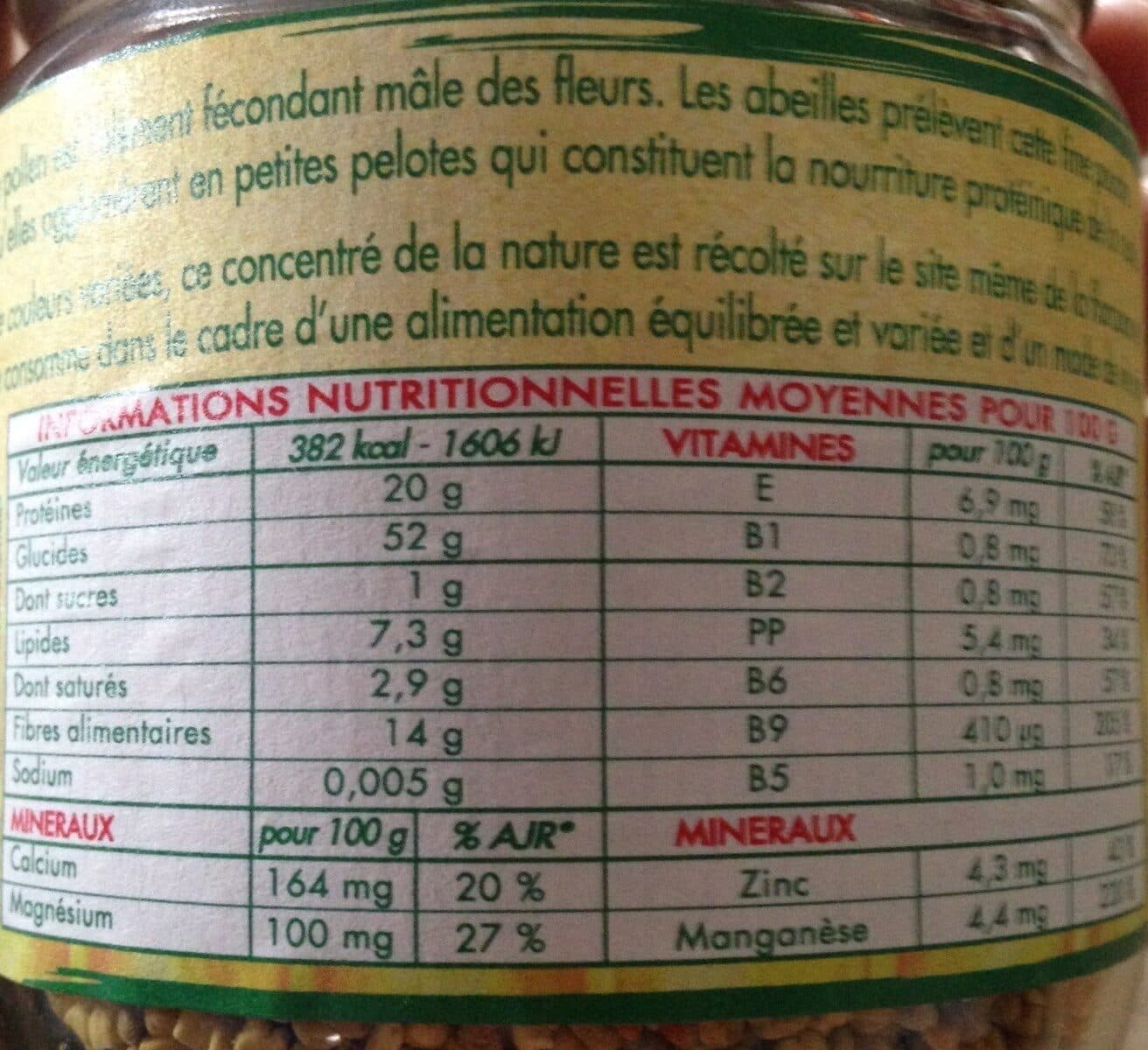 Open Food Facts Pollen de fleurs packshot