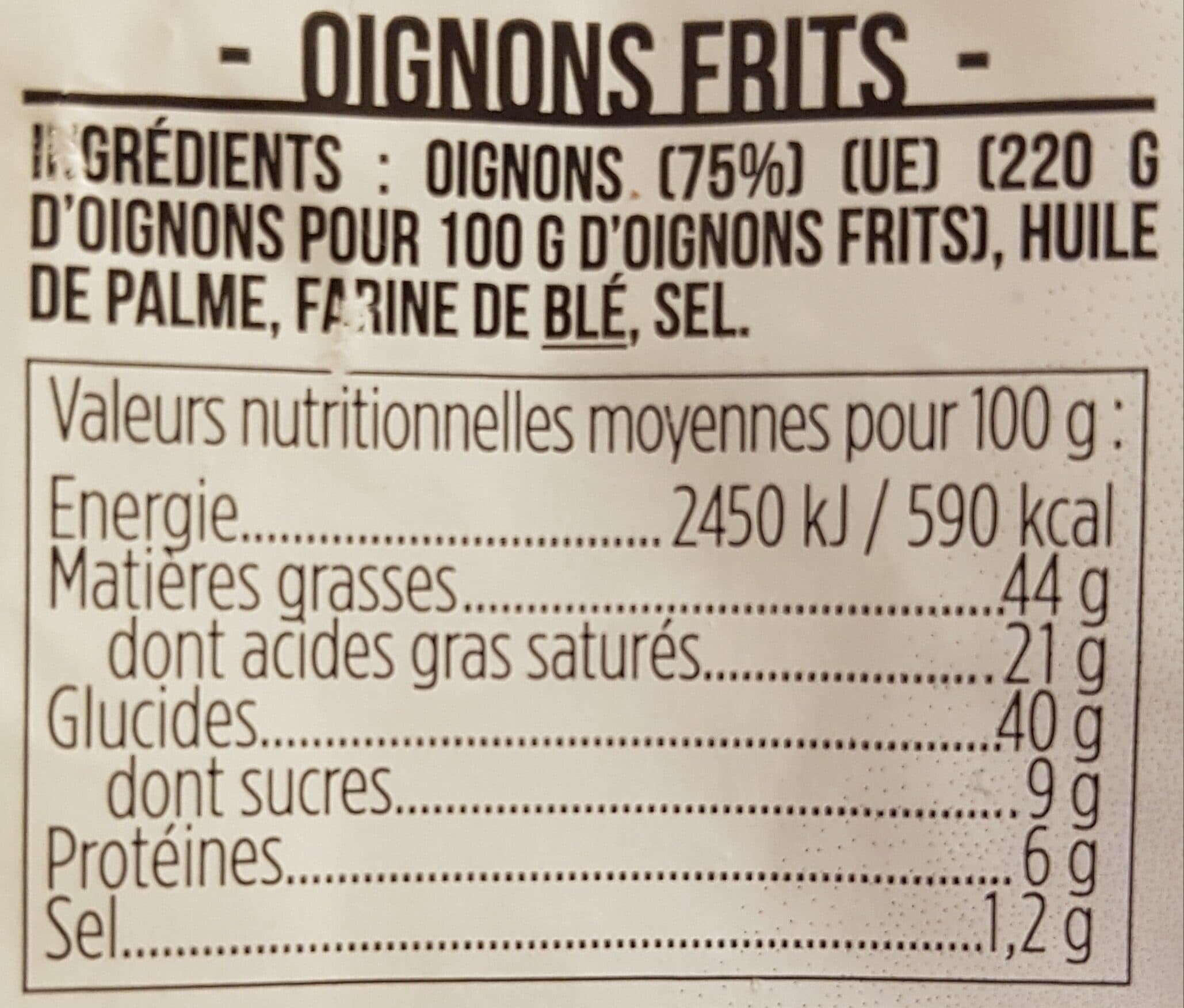 Open Food Facts Crispy onions packshot