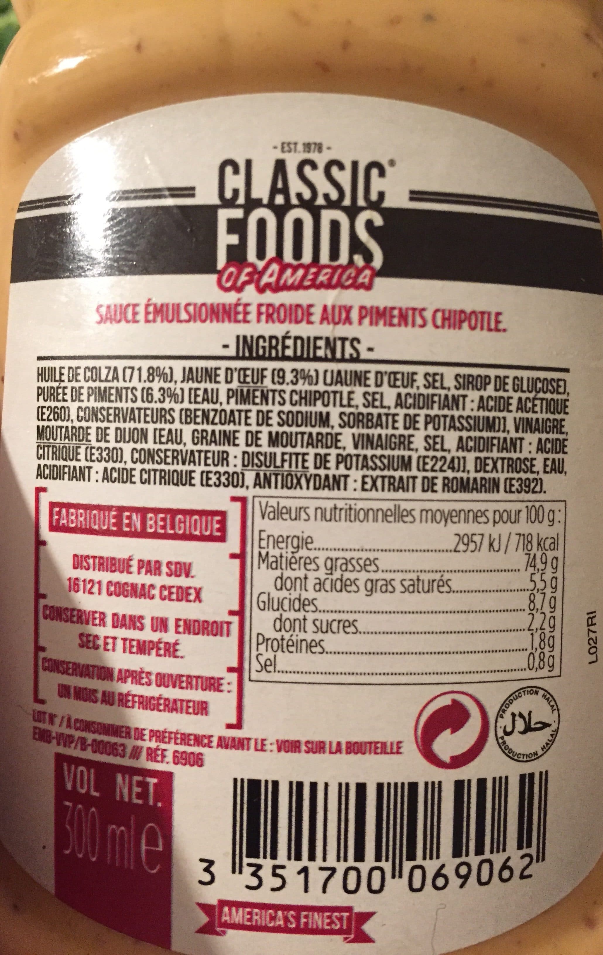 Classic Food Of America Chipotle Mayonnaise packshot