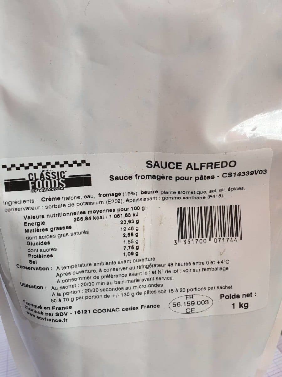 Classic Foods of America Sauce alfredo packshot
