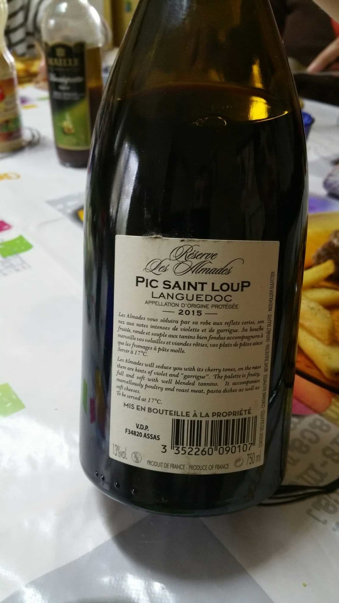 Pic Saint Loup Languedoc Réserve Les Almades 2015 packshot